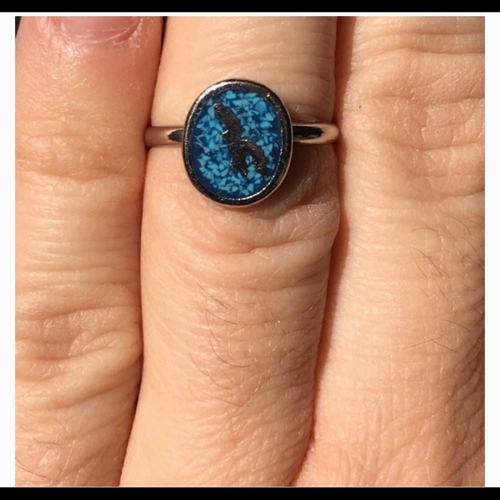 Silver and turquoise ring Size 6.5